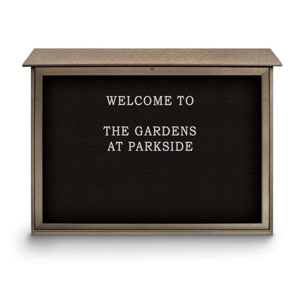 Indoor Enclosed Combo Board, 42"x32", Satin Frame/Green & Cobalt